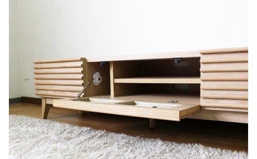 【開梱・設置】アゼル 175cm テレビボード（ナチュラル）　AX015