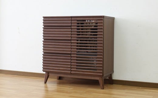 【開梱・設置】アゼル 80cm サイドボード（ブラウン）　AX004