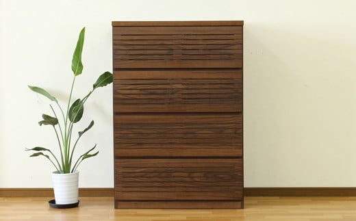 【開梱・設置】ラスティー 80cm ハイチェスト（ウォールナット）　AX029