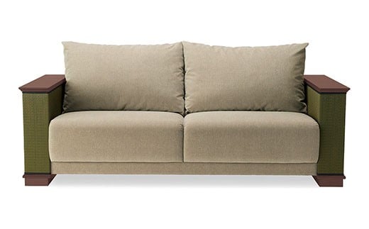 い草使用ソファー　風雅２人掛用（い草生地：緑）　AA226