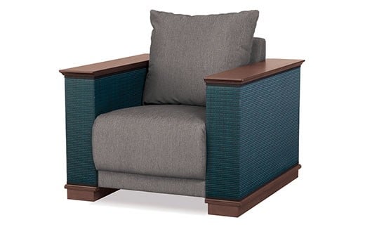 い草使用ソファー　風雅１人掛用（い草生地：紺）　AA218