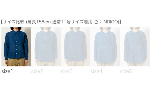 シャツ ユニセックス 手染め シルク コットン 切替シャツ サイズ１ INDIGO （藍染） （TS17-W05-1-BL） AO031