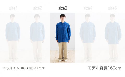 手染めリネン切替シャツ サイズ 3 LIGHT GRAY（薄墨染）　AO026
