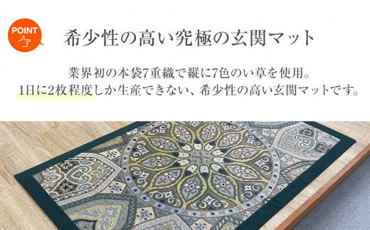 い草玄関マット「万華鏡」（95×150）（グリーン）　AA178