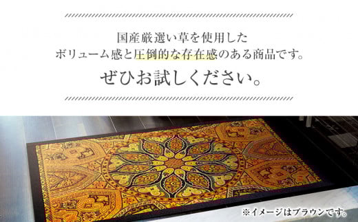 い草玄関マット「万華鏡」（95×150）（グリーン）　AA178