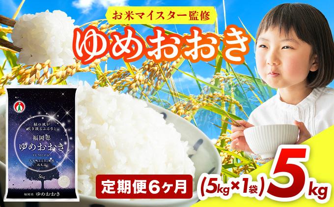 【6ヶ月定期便】令和7年産 福岡県産米100％使用！大木町 ゆめおおき 5kg ※北海道・沖縄・離島は配送不可 | 精米 国産 お米 ブランド米 お弁当 ご飯 おにぎり CY005sub6