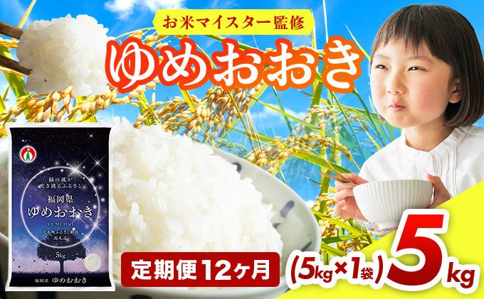 【12ヶ月定期便】令和7年産 福岡県産米100％使用！大木町 ゆめおおき 5kg ※北海道・沖縄・離島は配送不可 | 精米 国産 お米 ブランド米 お弁当 ご飯 おにぎり CY005sub12