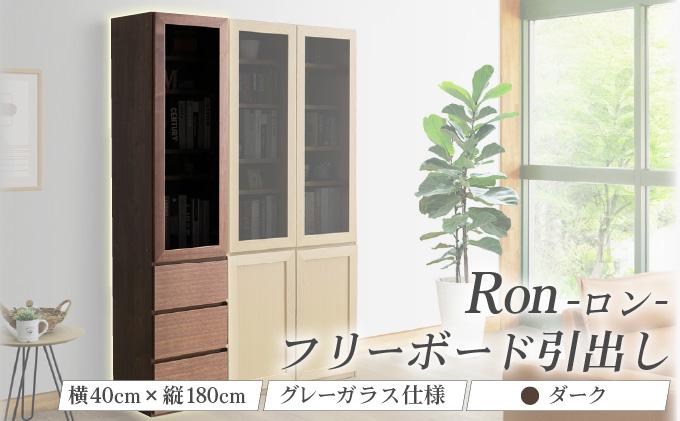 Ron（ロン）幅40フリーボード引出し (DK) グレーガラス仕様【北海道・東北・沖縄・離島不可】CN125-DK
