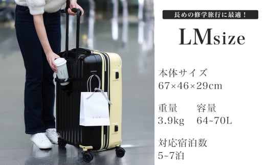 [PROEVO]ファスナーキャリー スーツケース ストッパー付き 修学旅行に最適 LMサイズ(エンボス/セレストブルー) [10003S] 福岡県 大木町 株式会社 レクサス AY348 キャリーケース