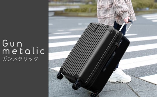 [PROEVO]ファスナーキャリー スーツケース ストッパー付き 機内持ち込み Sサイズ (エンボス/ガンメタリック) [10002S] 福岡県 大木町 株式会社 レクサス AY335 キャリーケース