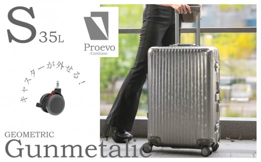 [PROEVO] アルミスーツケース フレームキャリー 機内持ち込み対応サイズ S(ジオメトリック/ガンメタリック) [30001] 福岡県 大木町 株式会社 レクサス AY327 キャリーケース