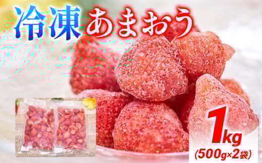 福岡産 冷凍あまおう 1kg(500g×2袋) あまおう イチゴ いちご スイーツ 果物 フルーツ 送料無料 冷凍フルーツ ジャム 苺 ケーキ スムージー いちご飴 かき氷 フルーツ大福 クリスマス 大木町産 南国フルーツ CO026