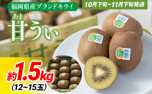 《先行予約》期間限定 福岡県産ブランドキウイ「甘うぃ」約1.5kg（12-15玉）美容 健康 キウイ キウイフルーツ 南国フルーツ CO014
