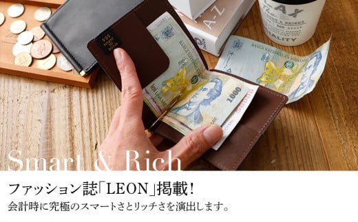 極薄クロコダイル革マネークリップ　BK129