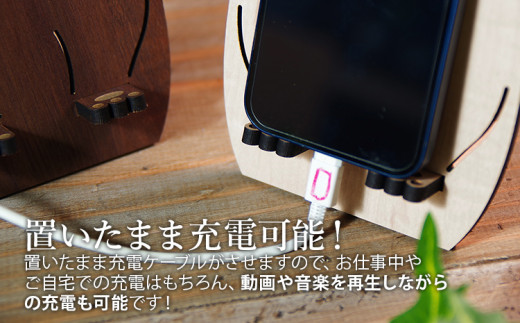 【組立式】木製スマホスタンド Iphoneスタンド スマートフォンスタンド ブサかわネコ [スマホスタンド001 ウォールナット-01] CK030