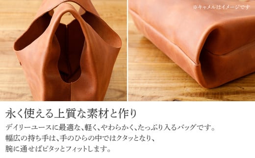 コニー（ 金具を使わないハンドバッグ ）（ オイルレザー・ブラック ）　BK092