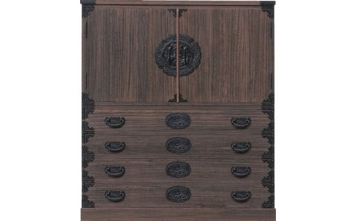 桐たんす専門店より 「ぼたん(衣装たんす)」 【経年変化を楽しめる伝統家具】 丁寧に手作業で仕上げた、開戸付きの総桐たんす 職人による、手作り・手仕上げの工場よりお届け／総桐箪笥和光　AH085