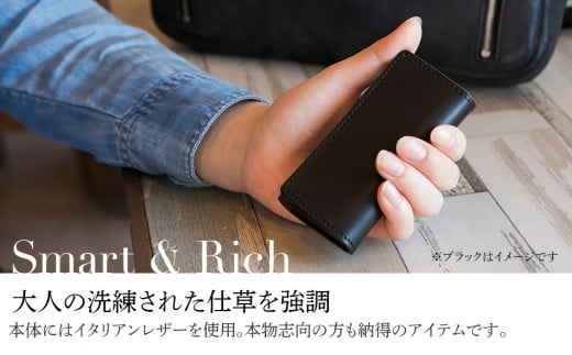 三つ折りキーケース（ヌメ革・キャメル） W6cm H11cm D2cm イタリアンレザー キーケース シンプル おしゃれ 紳士 メンズ レディース 男性 高級 プレゼント おすすめ 福岡県 大木町 ナデルファーデン BK055