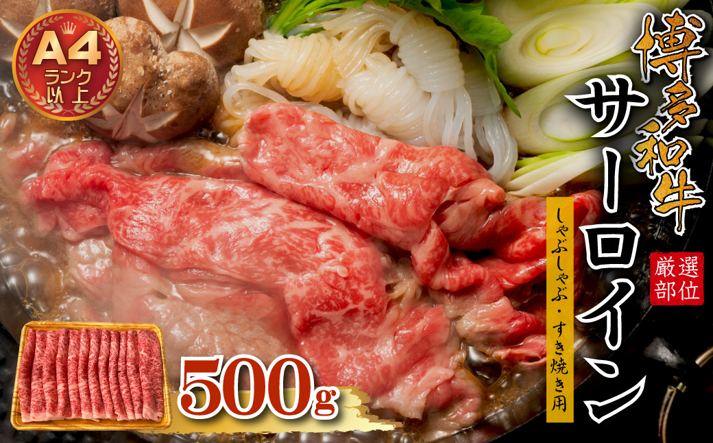 【厳選部位】博多和牛サーロインしゃぶしゃぶすき焼き用　500ｇ Y36-S