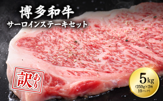 Y13-S 【訳あり】博多和牛サーロインステーキセット　5kg（250ｇ２枚入り×10ｐ）