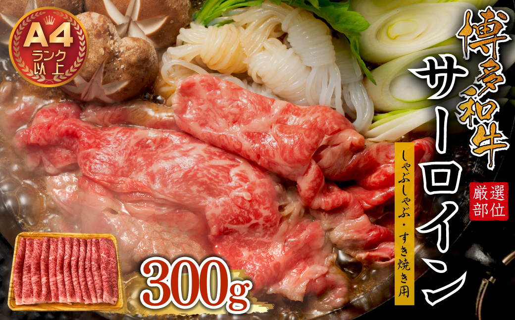 【厳選部位】博多和牛サーロインしゃぶしゃぶすき焼き用　300ｇ Y14-S