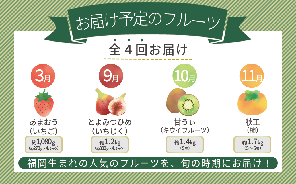 福岡県認定 季節の果実セレクション【定期便 全4回】 3W26