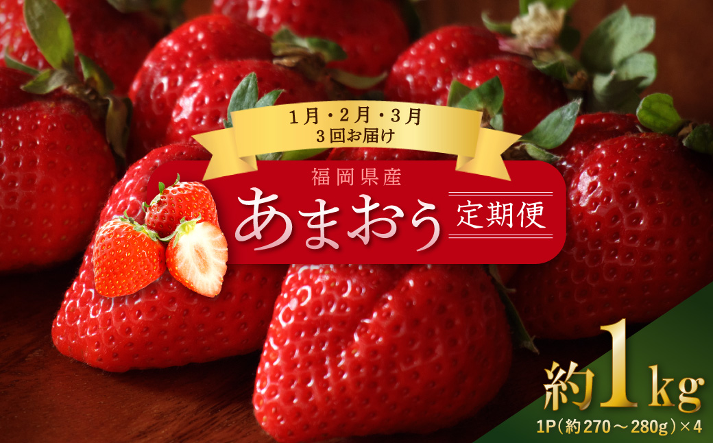 【先行予約】福岡県産「あまおう」定期便3回お届け (1月・2月・3月) 2J2