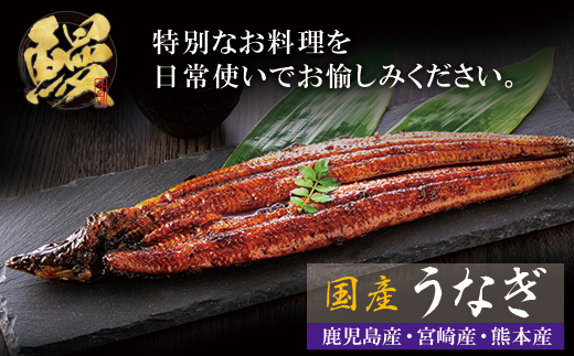 累計販売数229,673件突破  国産うなぎ蒲焼大サイズ4尾（計670g以上）鰻蒲焼用タレ・山椒付 うなぎ生産量日本一鹿児島県産・宮崎県産・熊本県産