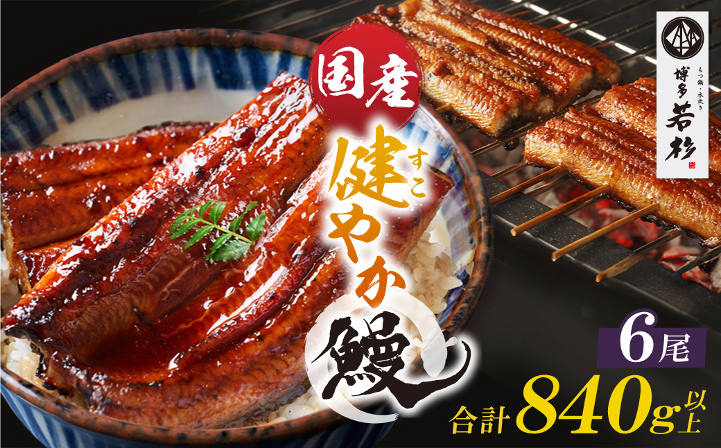 健やか鰻 国産うなぎ蒲焼（無頭）6尾（計840g以上）