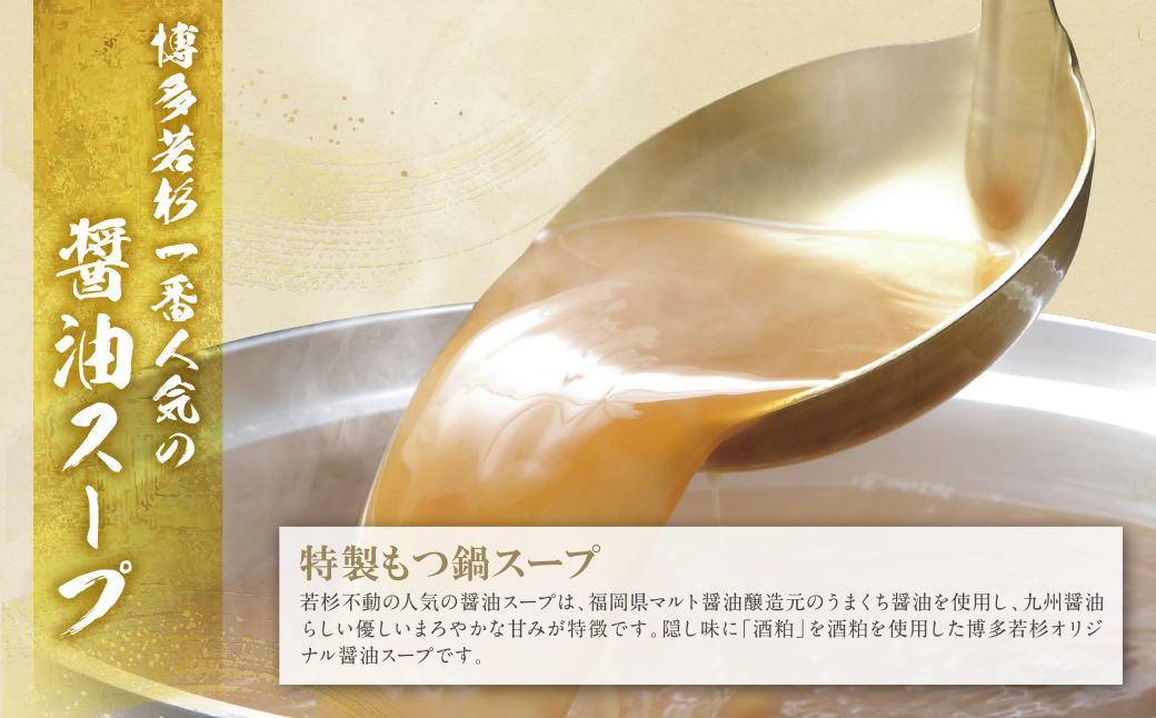 もつ計1kg渾身の大容量!!博多若杉 【訳あり】牛もつ鍋(2人前×5セット) 10人前