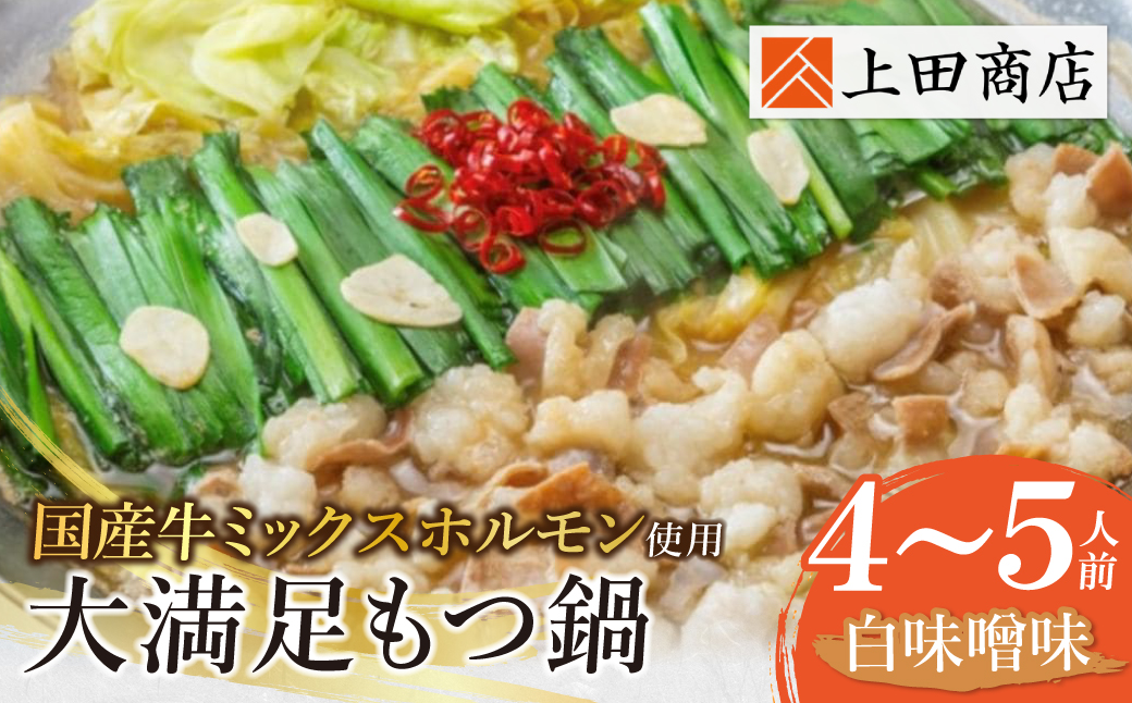 大満足もつ鍋（白味噌味/4～5人前）