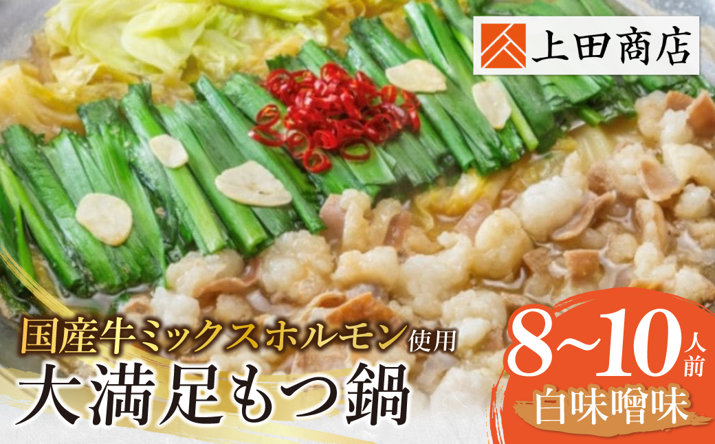 大満足もつ鍋（白味噌味/8～10人前）