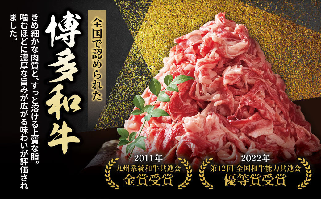博多和牛A4ランク以上 切り落とし 約1.0kg(500g×2P)	