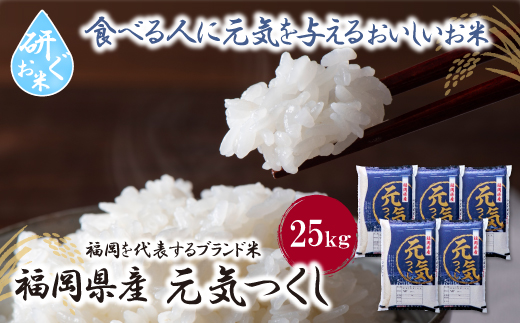 令和7年産 研ぐお米 元気つくし25kg  米 コメ 25kg 箱入り 5kg×5 福岡 25キロ 元気つくし 元気づくし 手軽 リピート 日時指定 ギフト お中元 お歳暮 コスパ 福岡県限定銘柄 人気上昇中 研ぐお米