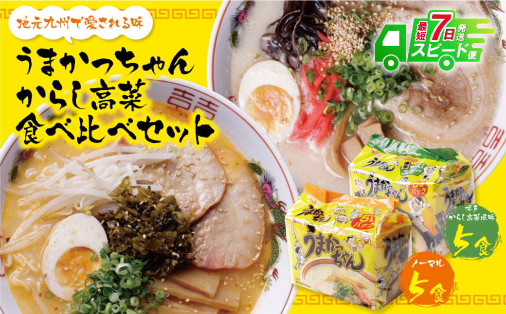 うまかっちゃん 博多からし高菜風味食べ比べセット（5食×2）計10食