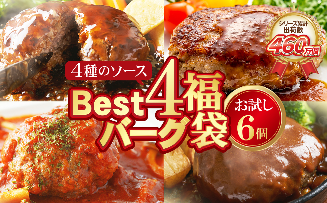 【累計460万個突破！】 Best4ハンバーグ お試しセット 150g×6個セットハンバーグ 牛肉 豚肉 洋食 ハンバーグ はんばーぐ 大容量 冷凍 人気 ハンバーグ 4種類 手軽 冷凍 900g おすすめ おかず 肉 ハンバーグ お得