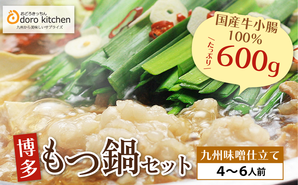 おどろきっちん 博多もつ鍋セット(九州味噌仕立て)国産牛もつ600g 4～6人前