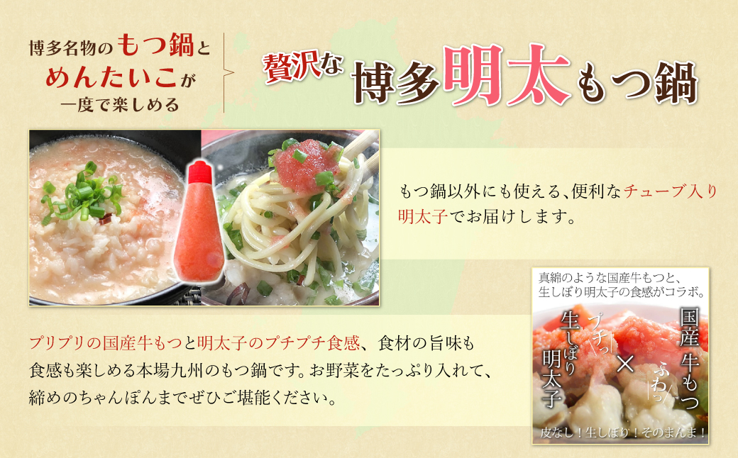 おどろきっちん 博多明太もつ鍋セット(九州醤油仕立て)  2～3人前