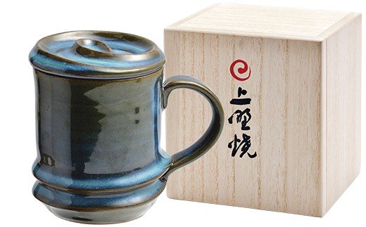 上野焼巴ライン マグカップ(上野緑釉)