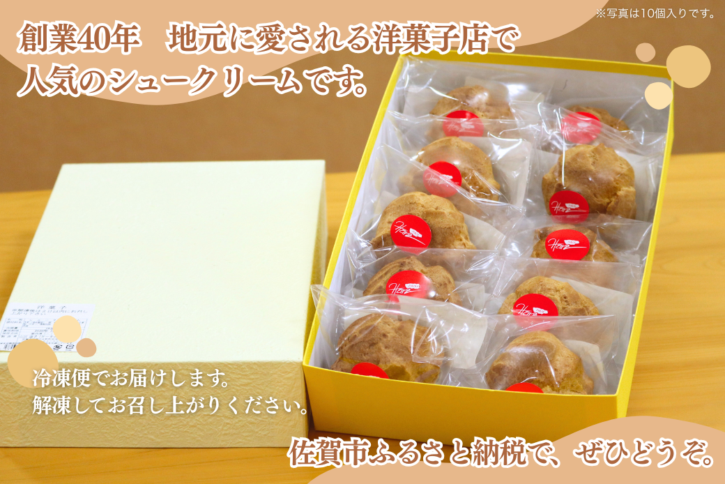 ハルツのシュークリーム 6個 創業40年 スイーツ 洋菓子 お菓子 おやつ デザート 小分け 個包装 ご褒美 お取り寄せ 人気 冷凍配送 送料無料 佐賀県 佐賀市：A090-036