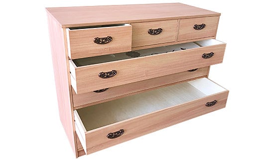 桐たんす 柿渋染め総桐タンス 5段：C197-002