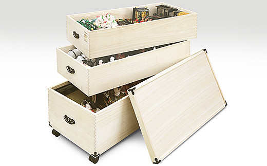 桐たんす 総桐ひな人形収納ケース3段 TS-3DL：C116-005