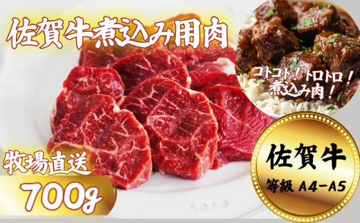 【牧場直送】佐賀牛 煮込み用肉 700g：B150-070
