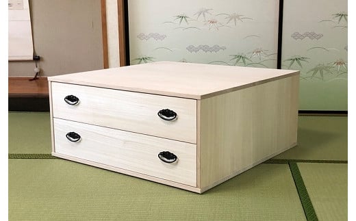 桐たんす 総桐押入収納布団台2杯引 75B：B850-004
