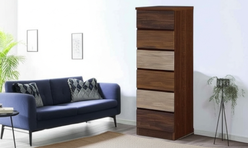 スリムチェスト ワルツ 幅40-6段 隙間収納【諸富家具】：C134-005