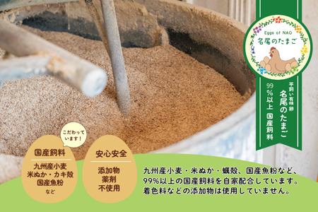 国産飼料の平飼い有精卵「名尾のたまご」20個入：B100-045