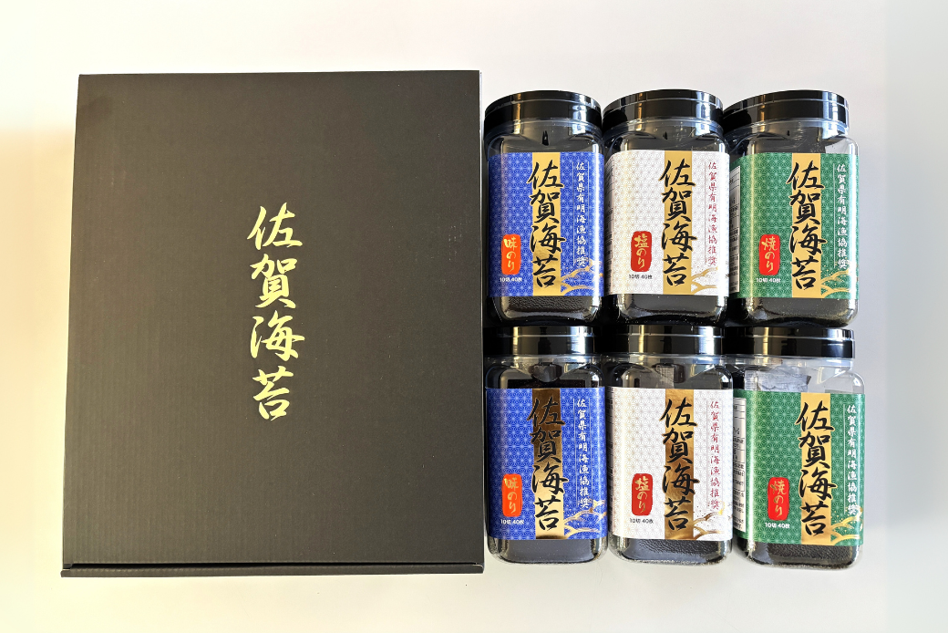 漁協推奨佐賀海苔6本セット 焼きのり 味のり 塩のり 各2本：B135-019