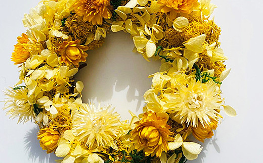 フラワーリース　イエロー：B180-038