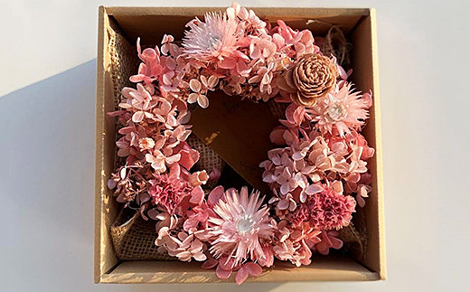フラワーリース　ピンク：B180-040