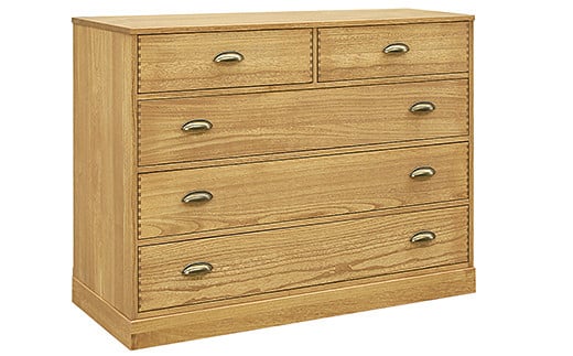 桐たんす ロッキングチェスト クローバー4段：C197-004